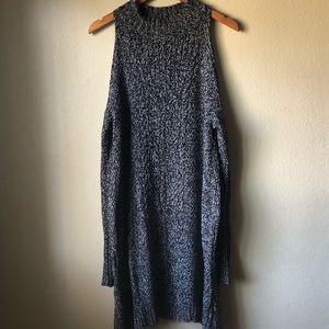 Express sweater long sleeve cold shoulder dress